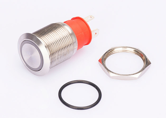 Ip67 Yüksek Akım Paslanmaz Çelik Basmalı Düğme Açma Kapama Anahtarı 10 Amp Kırmızı Led Işık