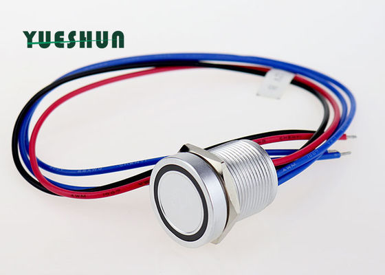 Kalite  12V 24V LED Illuminated Piezo Touch Switch , 19mm Switch Push Button Momentary fabrika
