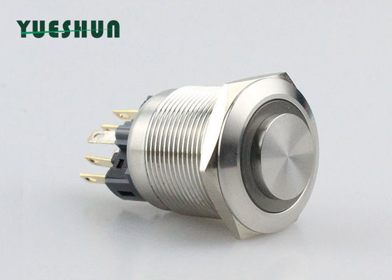 Kalite  Ring Type LED Latching Push Button Switch , 25mm / 22mm Push Button Switch fabrika