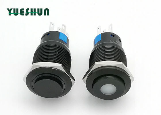 Kalite  19mm Aluminum Push Button Switch High Round Head Blue White LED Lighted fabrika