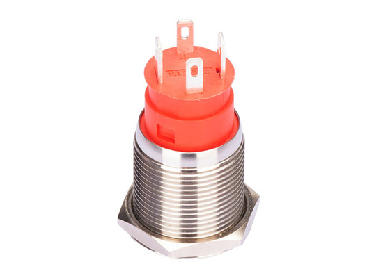Ip67 Yüksek Akım Paslanmaz Çelik Basmalı Düğme Açma Kapama Anahtarı 10 Amp Kırmızı Led Işık