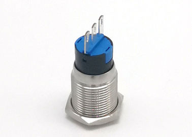16mm Anti Vandal Basmalı Düğme Anahtarı Yuvarlak Kafa 3 Pin Terminal Kapı Zili