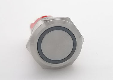 16mm 10A Yüksek Akım Buton Anahtarları 1NO Halka LED Sembolü Krom Kaplama Pirinç